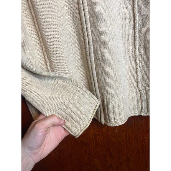 VINTAGE Unisex Guide Series Cream Speckled Lambswool Large Zip Up - Picture 4 of 6